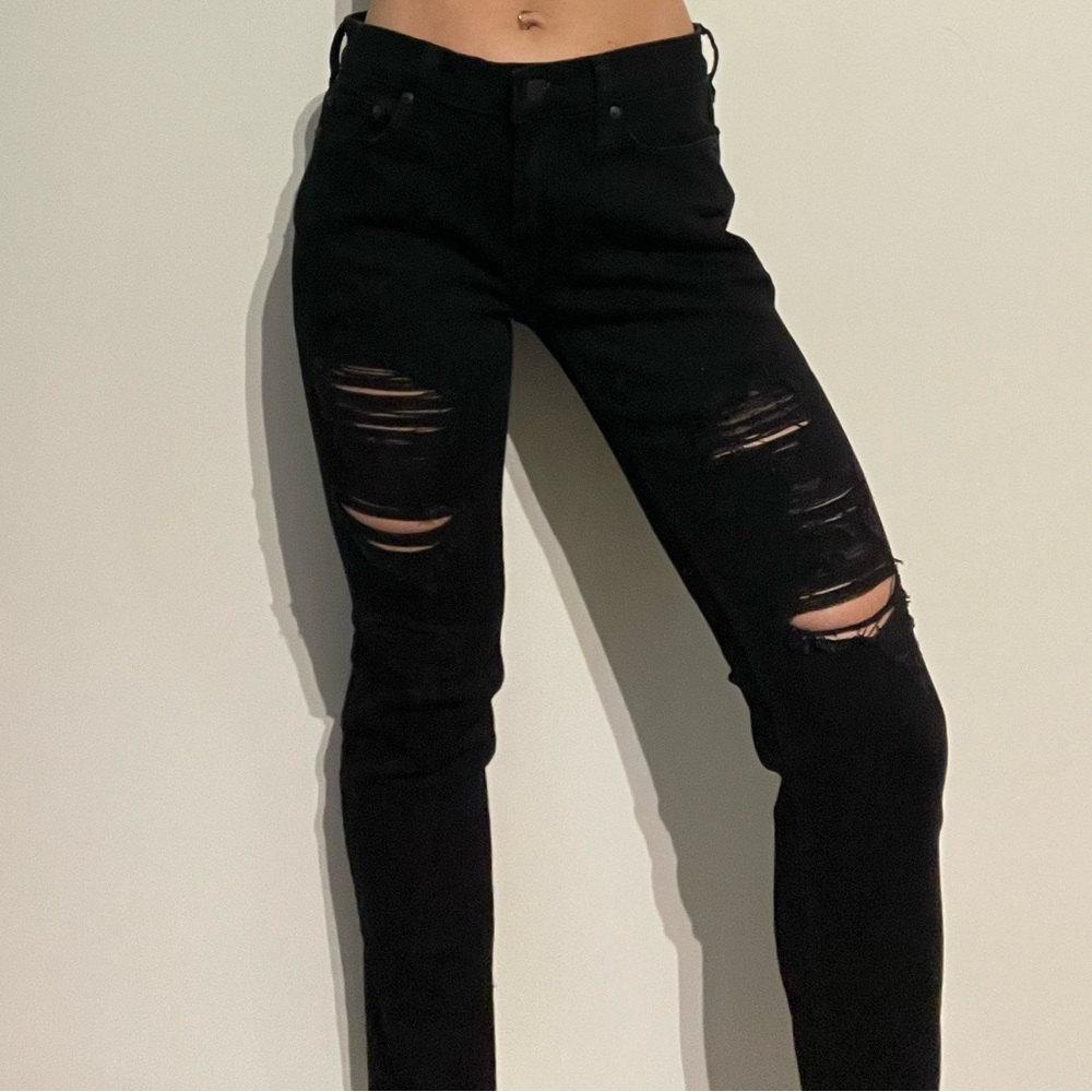 Hollister Black Distressed Skinny Jeans